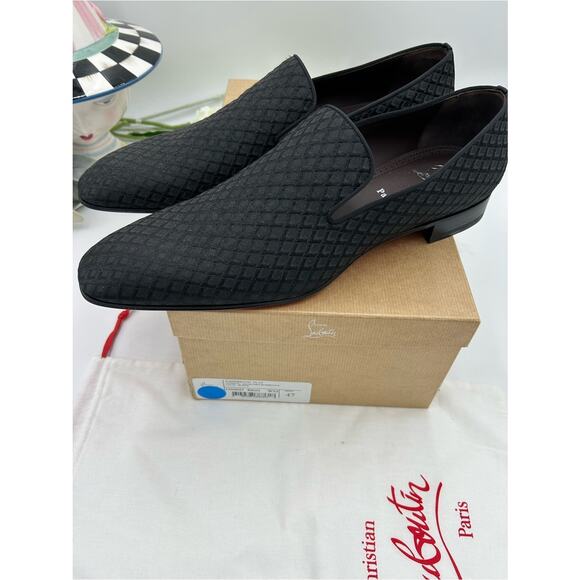 Men\'s Christian Louboutin dandelion jacquard loafers size 47 made in Italy